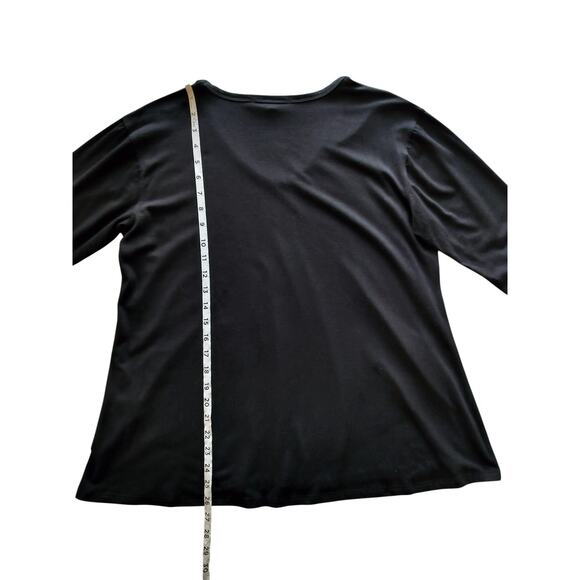 Johnny Was Calmé Women's Black V-Neck Long Sleeve Top Size M - Picture 7 of 10
